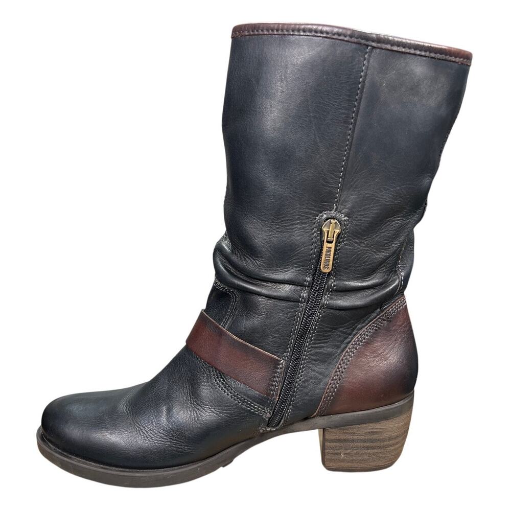 Pikolinos Women’s Le Mans Black Leather Moto Ankle Boot Size 40 US 9/9.5 - Picture 2 of 11